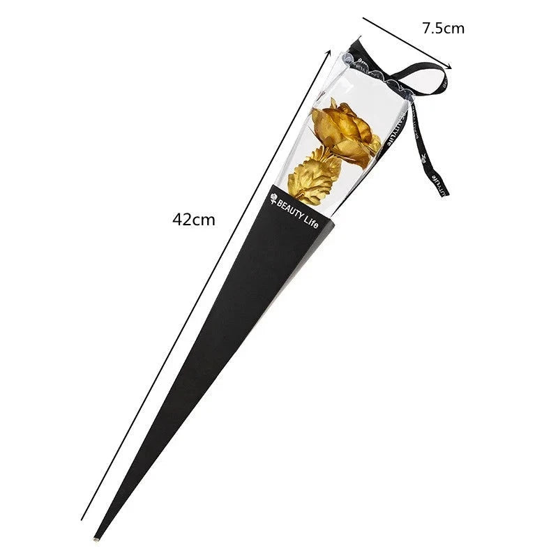 Collection roses plaquées or 24K cloche - Variété présentations cadeaux romantiques disponibles - Luminori