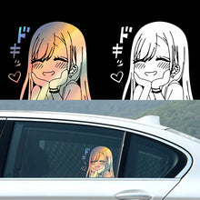 Charger l'image dans la galerie, Autocollant Manga Fille Rêveuse - Sourire Envoûtant pour Personnaliser Votre Voiture