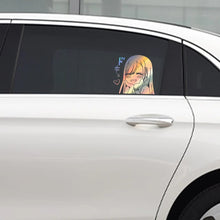 Charger l'image dans la galerie, Autocollant Manga Fille Rêveuse - Sourire Envoûtant pour Personnaliser Votre Voiture