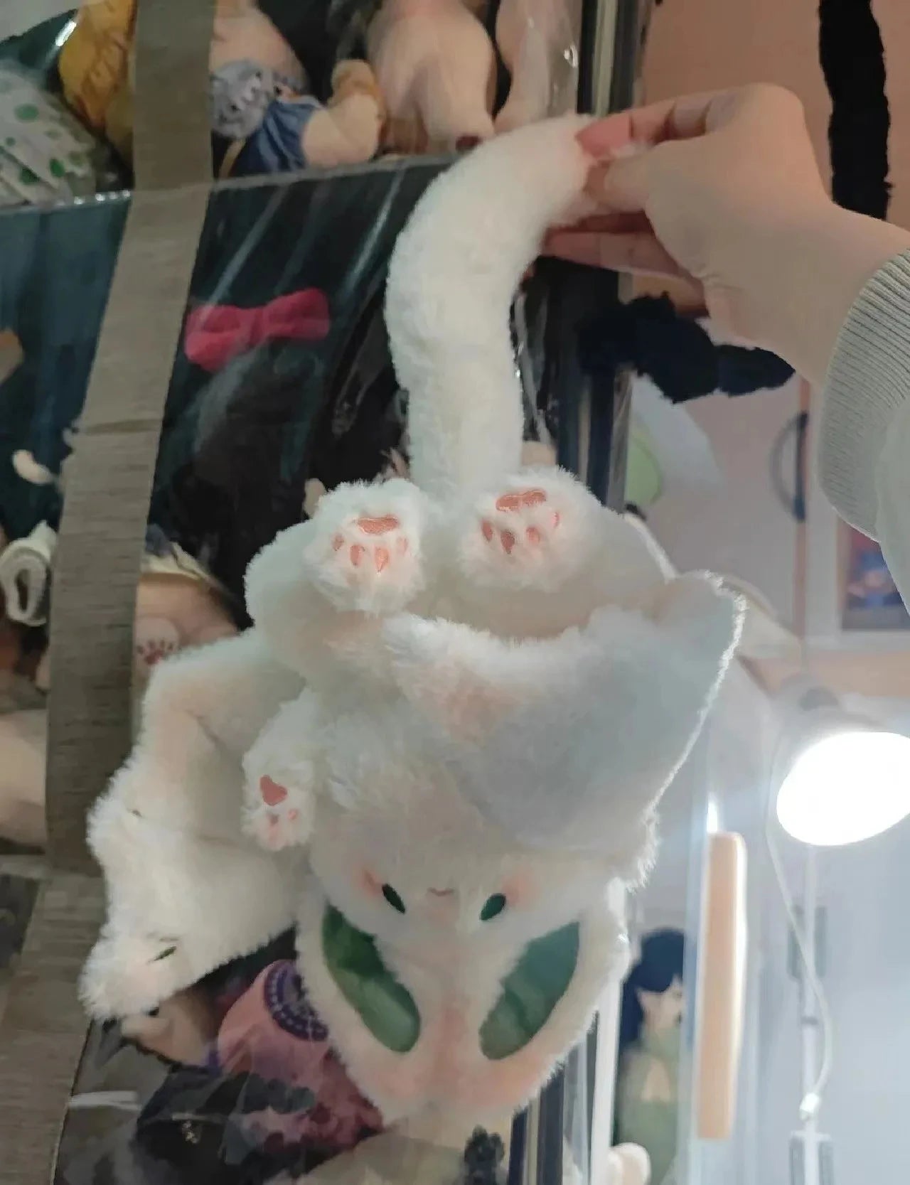 Peluche lapin kawaii blanc décoration - Design mignon 35cm chambre enfant cadeau unisexe - Luminori