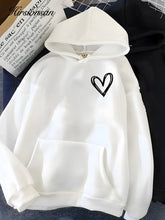 Charger l'image dans la galerie, Sweat-a-capuche-coeur blanc