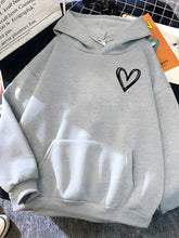 Charger l'image dans la galerie, Sweat-a-capuche-coeur gris