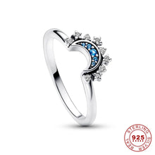 Charger l'image dans la galerie, Bague soleil lune argent 925 - Point vente couple saint-valentin cadeau - Luminori