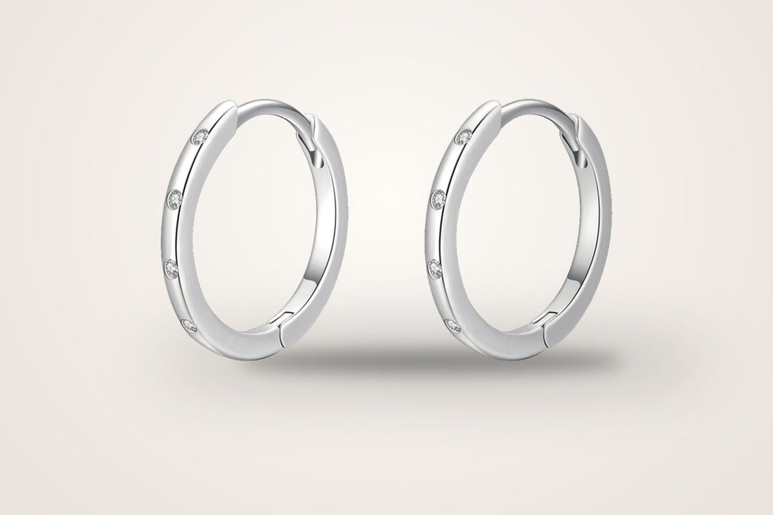 Créoles huggie Première Lueur avec zirconium cubique, la paire
