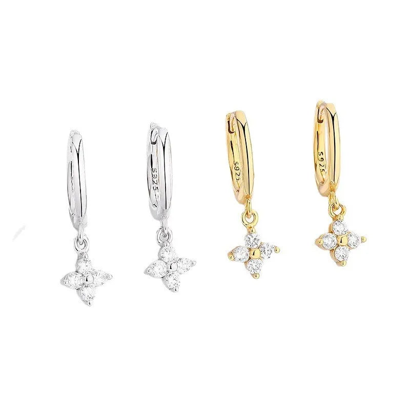 Boucles Floraison, deux finitions argent et or côte à côte - Luminori