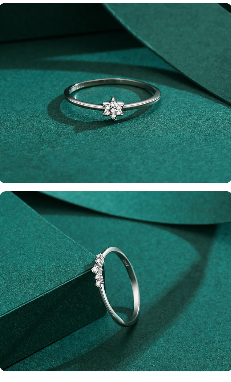 Bagues « Trois Vœux » — argent 925 et zirconium