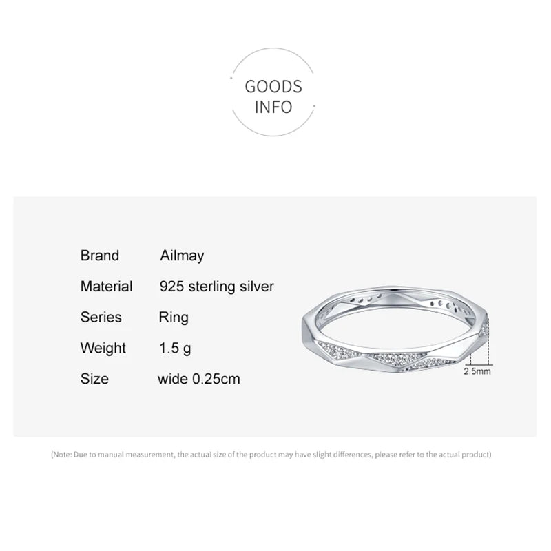Bague « Ligne Claire » — argent 925 et zirconium