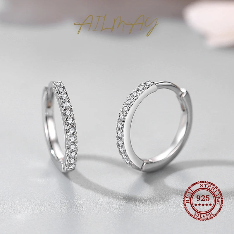 Créoles « Halo du Matin » — argent 925 et zirconium