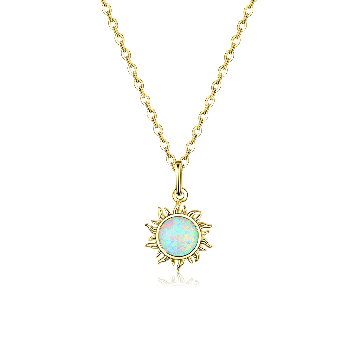 Collier « Plein Soleil » — argent 925 et opale de synthèse