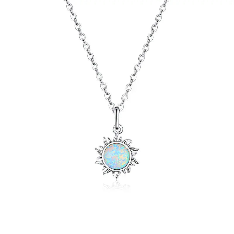 Collier « Plein Soleil » — argent 925 et opale de synthèse