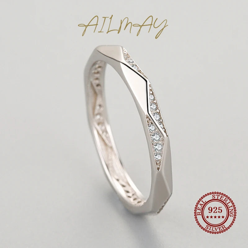 Bague « Ligne Claire » — argent 925 et zirconium