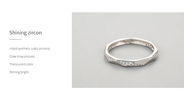 Bague « Ligne Claire » — argent 925 et zirconium