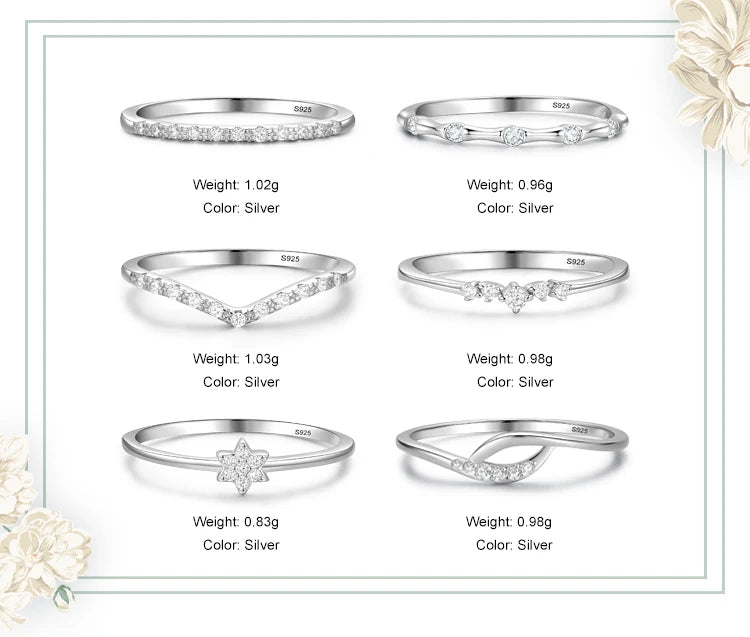 Bagues « Trois Vœux » — argent 925 et zirconium
