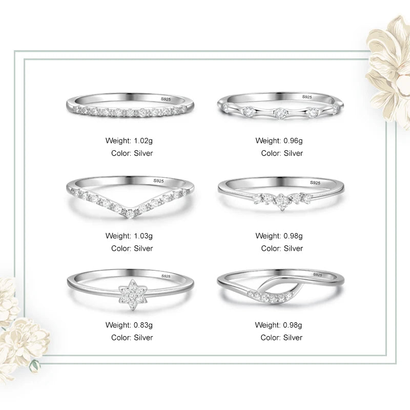Bagues « Trois Vœux » — argent 925 et zirconium