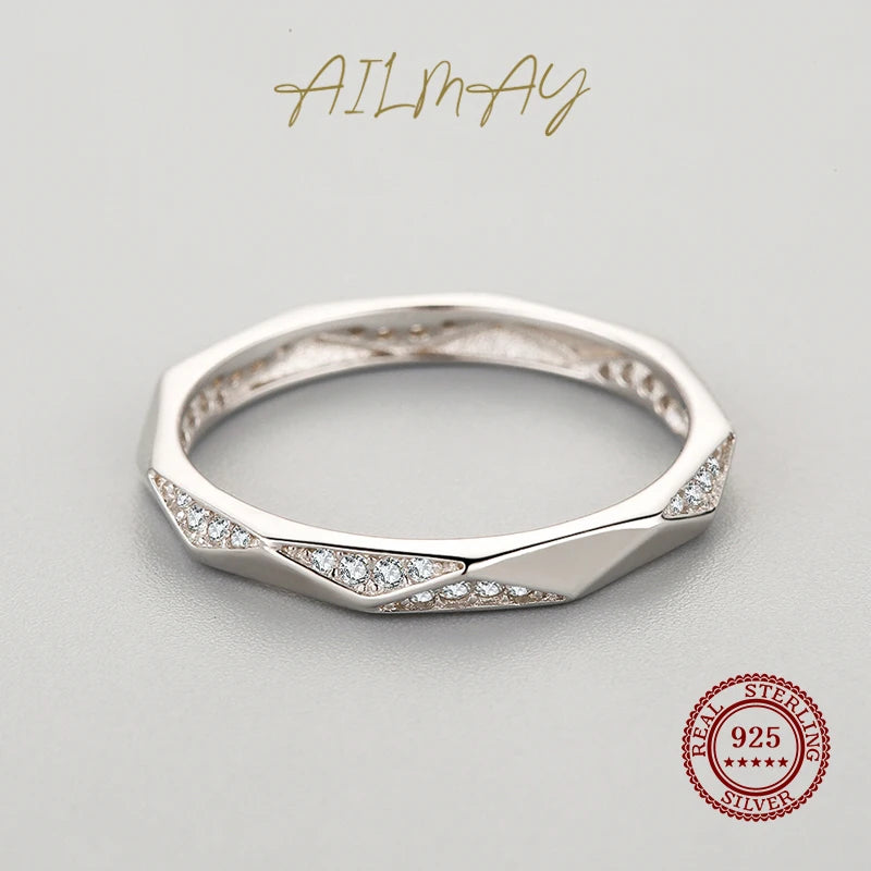 Bague « Ligne Claire » — argent 925 et zirconium
