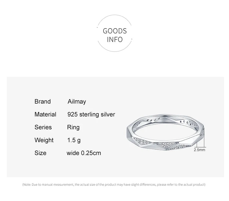 Bague « Ligne Claire » — argent 925 et zirconium