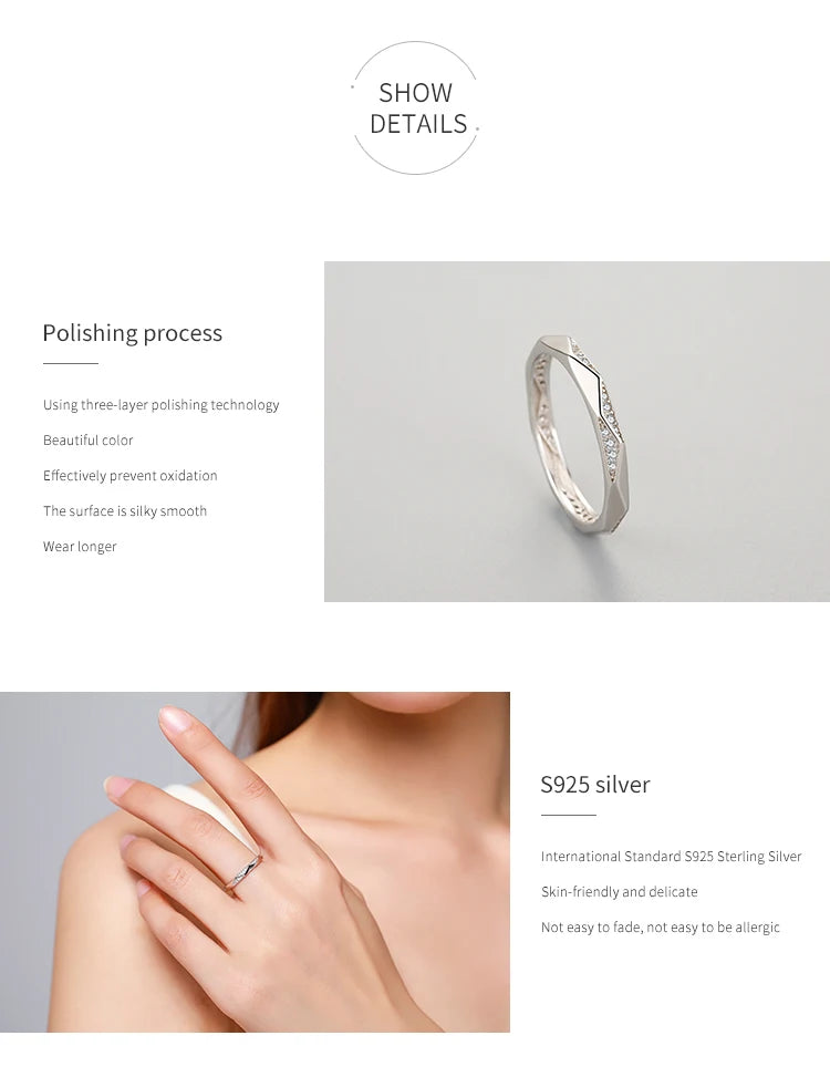 Bague « Ligne Claire » — argent 925 et zirconium