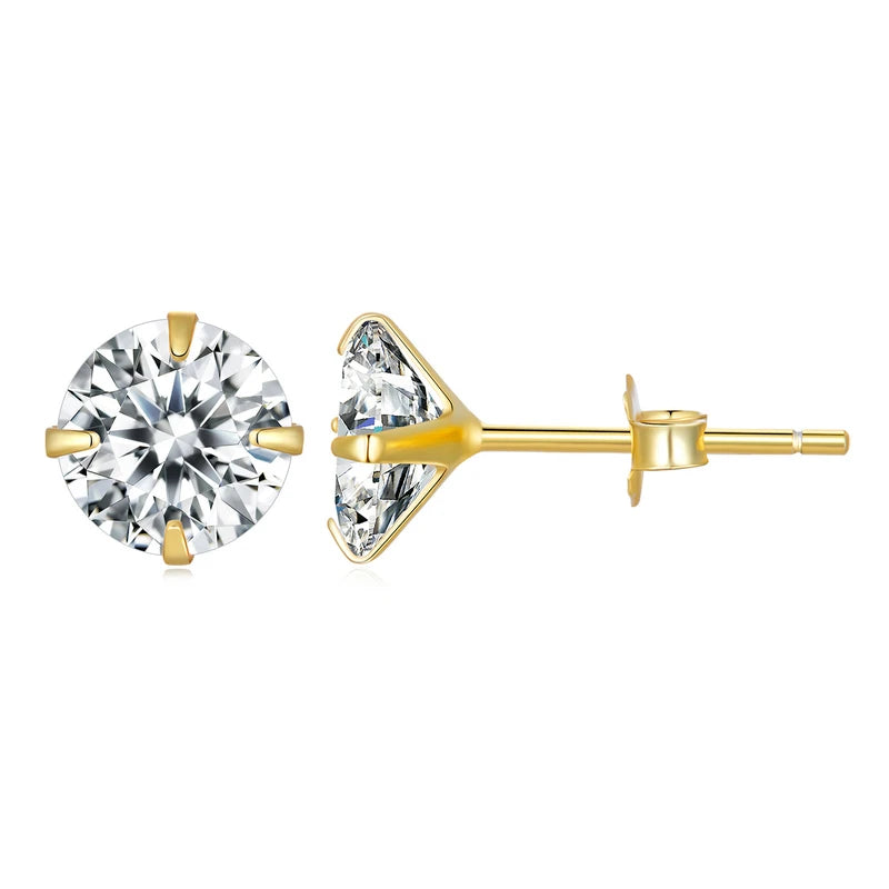Puces « Point du Jour » — argent 925 et zirconium