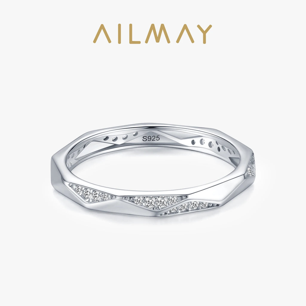 Bague « Ligne Claire » — argent 925 et zirconium