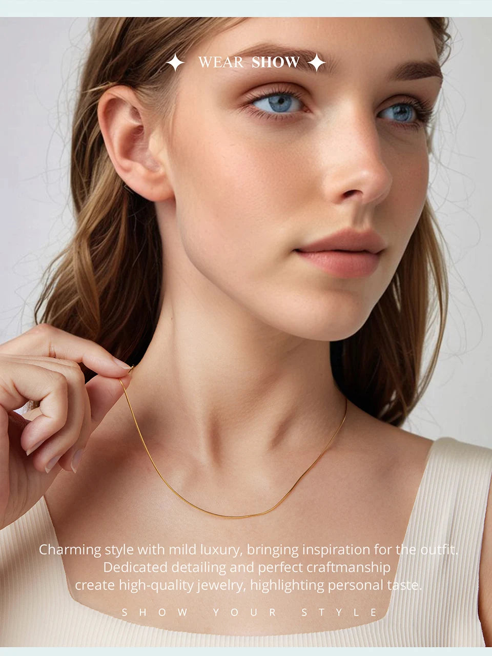 Collier « Fil de Lune » — plaqué or sur argent 925