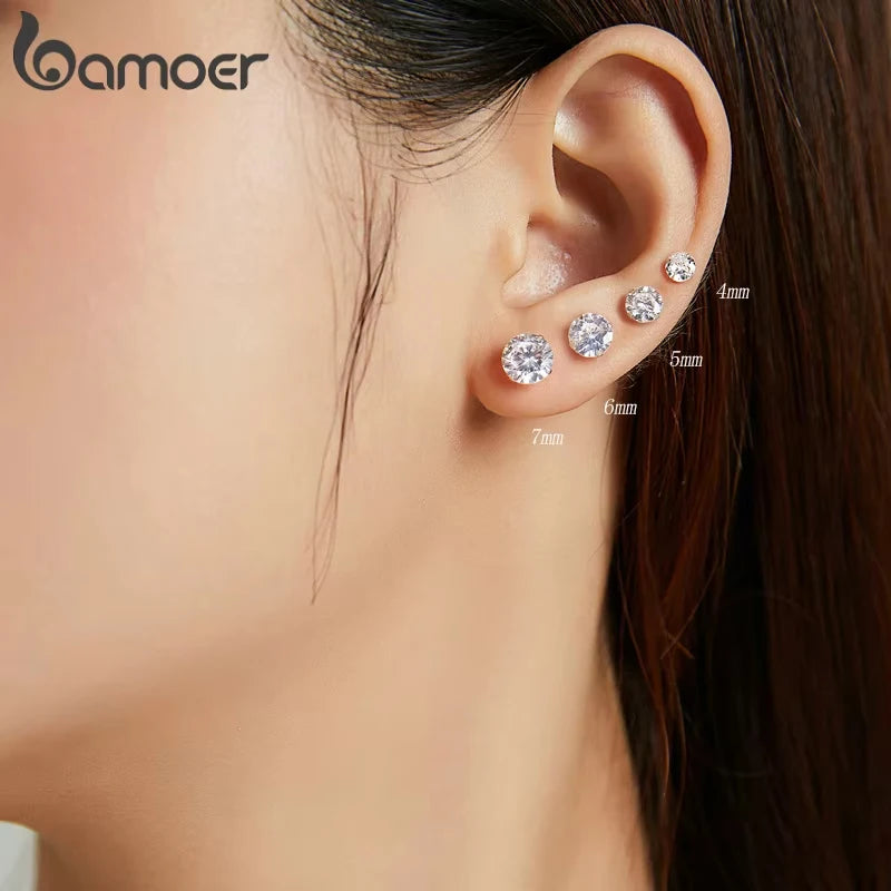 Puces « Point du Jour » — argent 925 et zirconium
