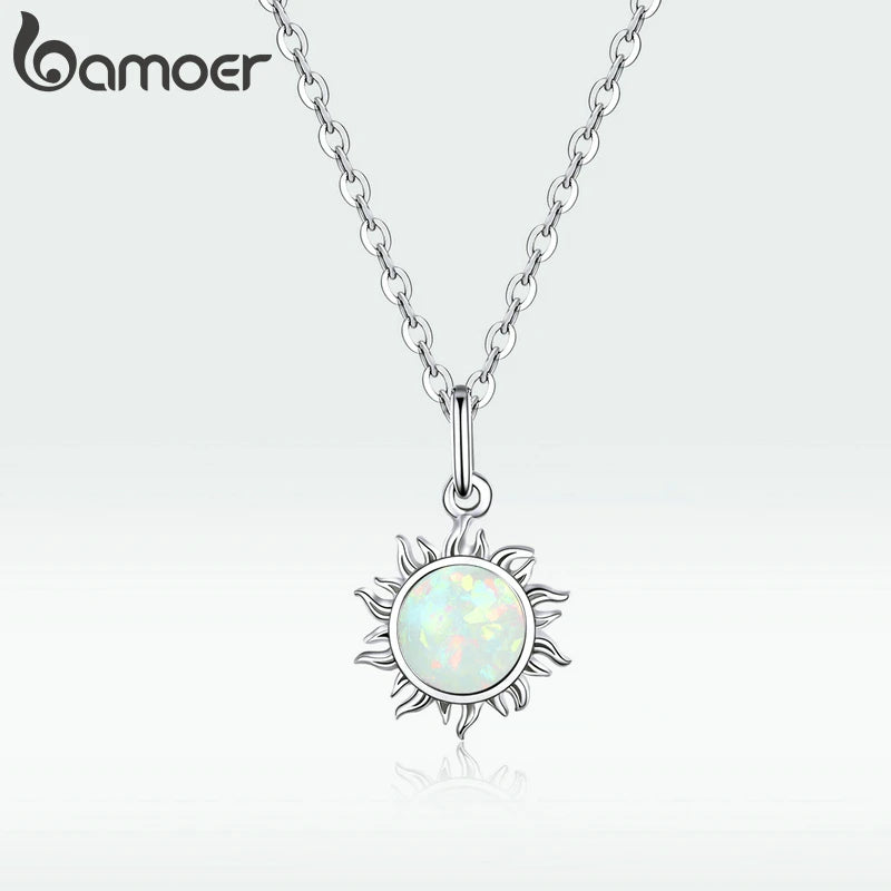 Collier « Plein Soleil » — argent 925 et opale de synthèse