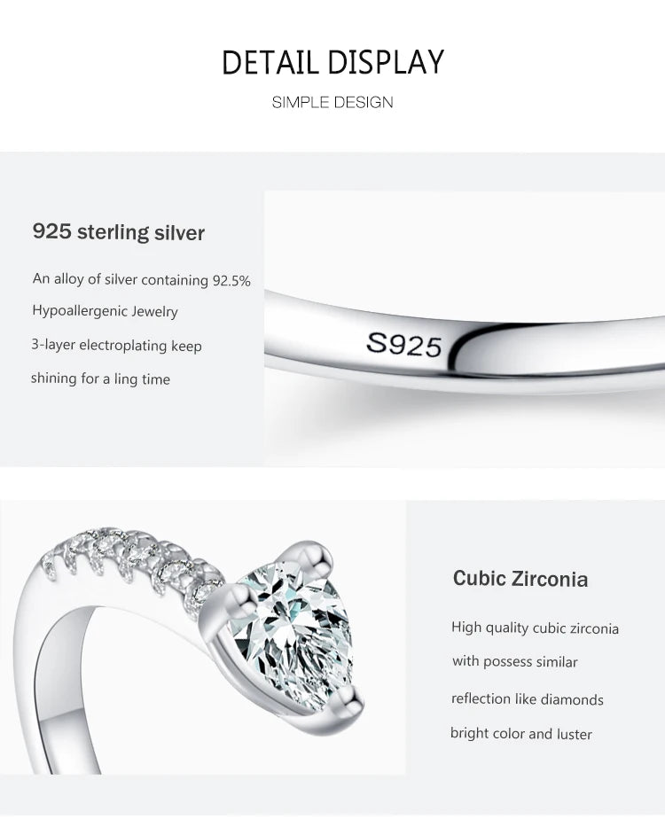 Bague « Goutte de Rosée » — argent 925 et zirconium