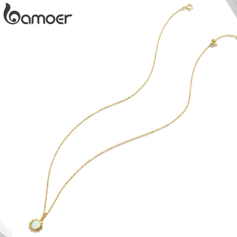 Collier « Plein Soleil » — argent 925 et opale de synthèse