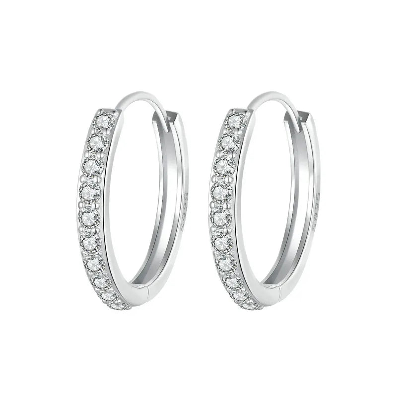 Créoles « Anneau de Lumière » — argent 925 et zirconium