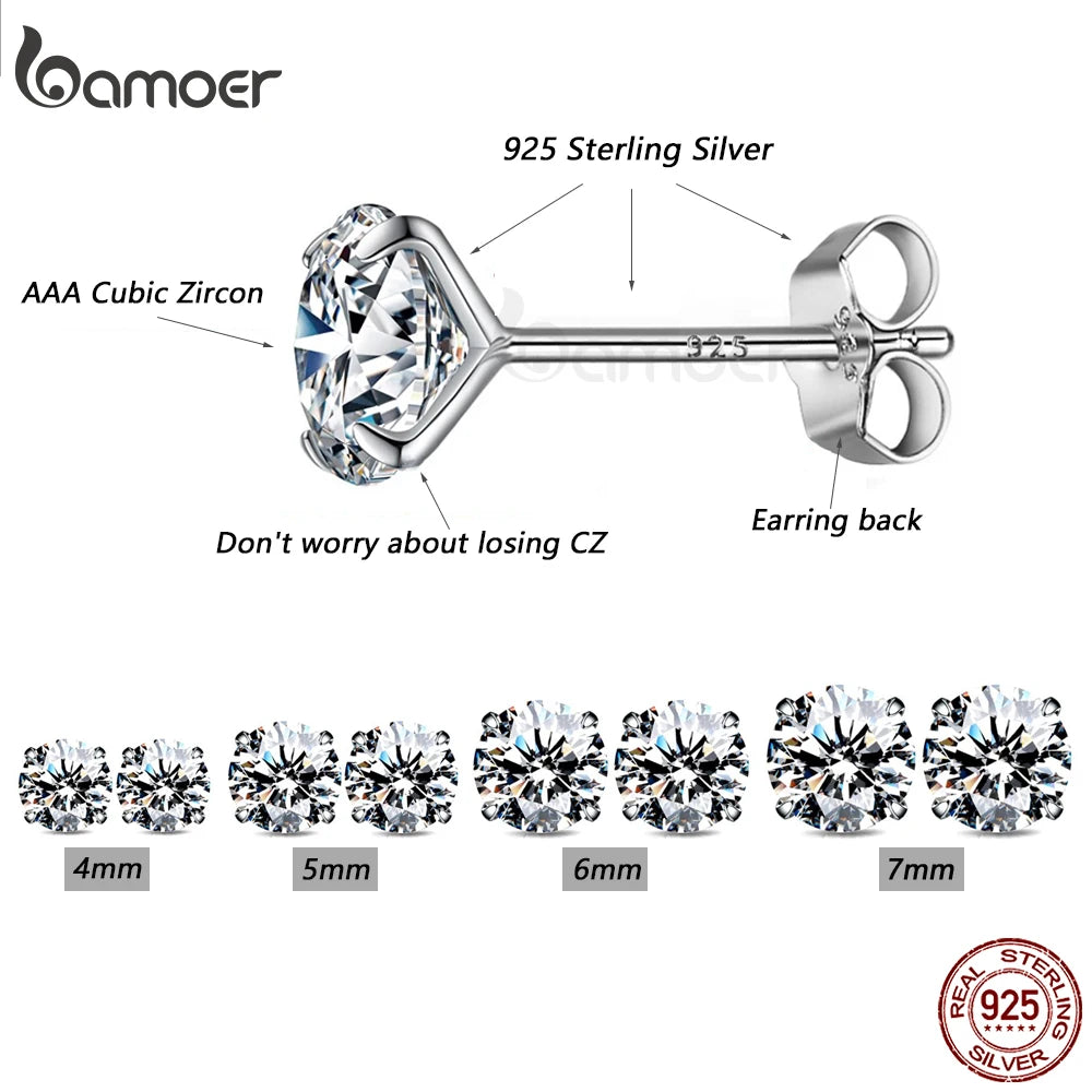 Puces « Point du Jour » — argent 925 et zirconium