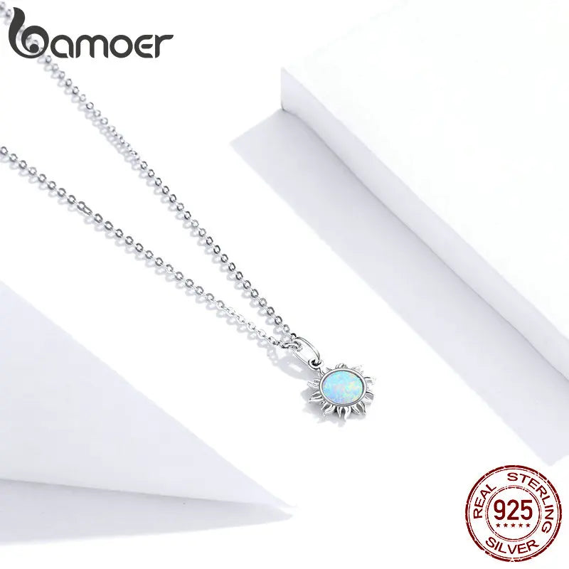 Collier « Plein Soleil » — argent 925 et opale de synthèse