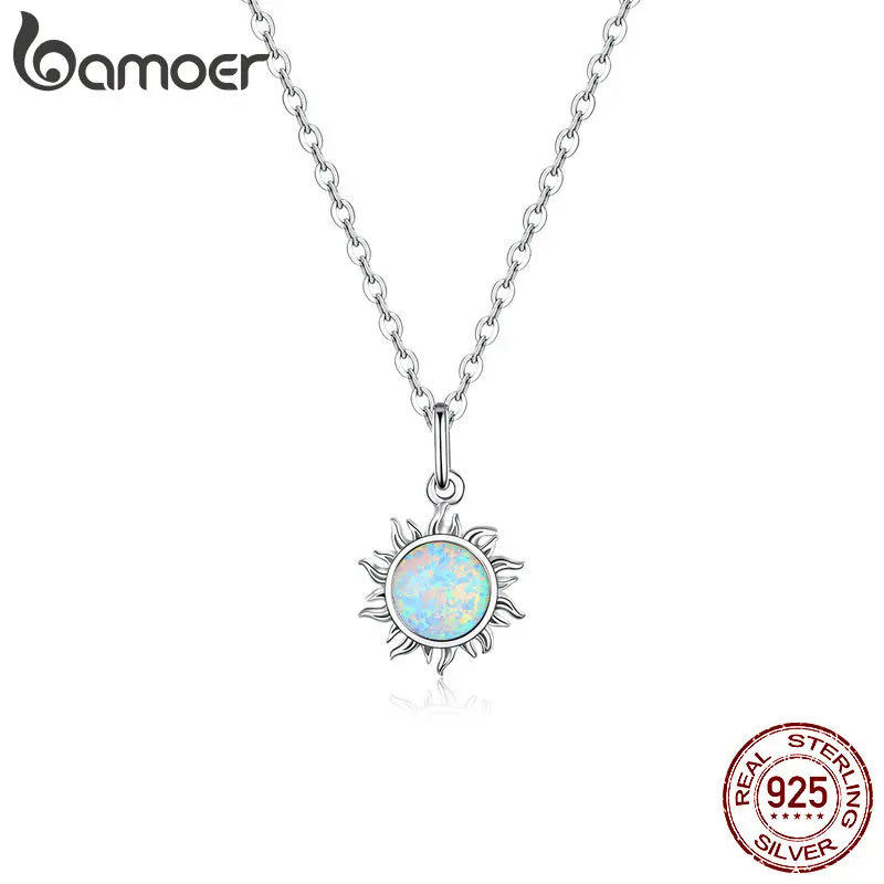 Collier « Plein Soleil » — argent 925 et opale de synthèse
