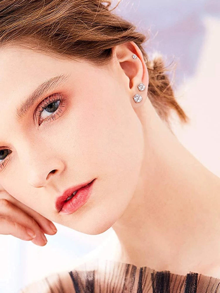 Puces « Point du Jour » — argent 925 et zirconium