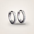 Créoles Anneau de Lumière argent 925 pavé zirconium, la paire