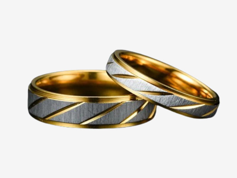 Bague vague acier inoxydable océan - Détails caractéristiques fournisseur ensemble mariée - Luminori