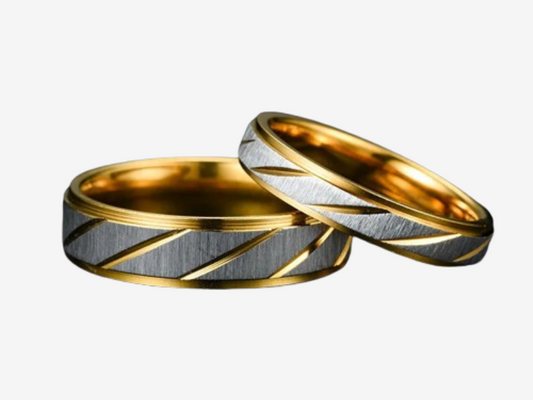 Bague vague acier inoxydable océan - Détails caractéristiques fournisseur ensemble mariée - Luminori