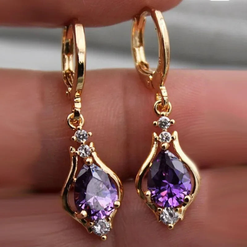 Boucles d'Oreilles "La Goutte de Sérénité" - Quartz Rose & Cristal Luminori