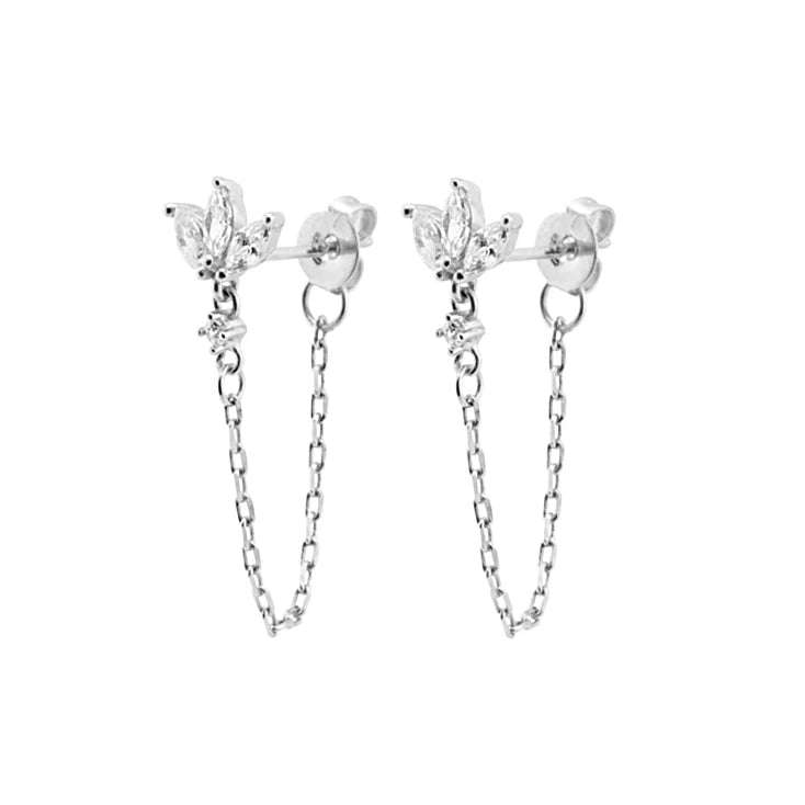 Boucles d’Oreilles "La Pluie d’Étoiles" - Zirconium & Chaînes Pendantes Luminori