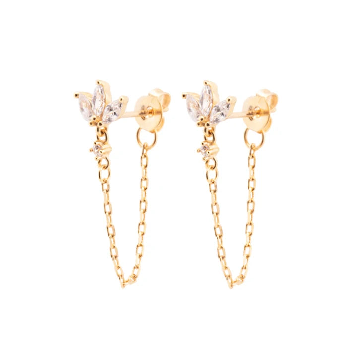 Boucles d’Oreilles "La Pluie d’Étoiles" - Zirconium & Chaînes Pendantes Luminori