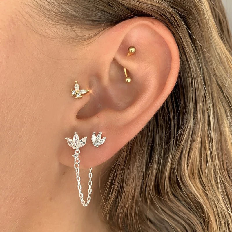 Boucles d’Oreilles "La Pluie d’Étoiles" - Zirconium & Chaînes Pendantes Luminori