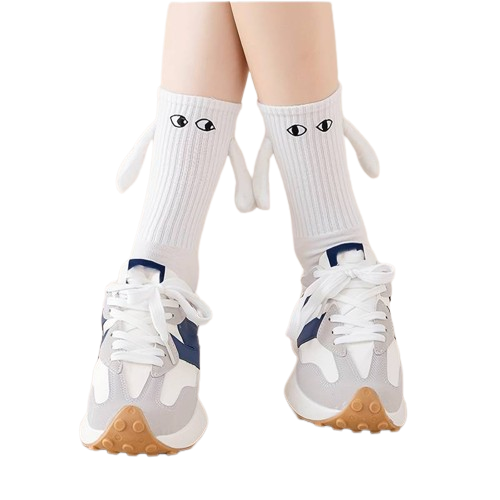 Chaussettes brodées couple main dans la main - Détails coton polyester - Luminori