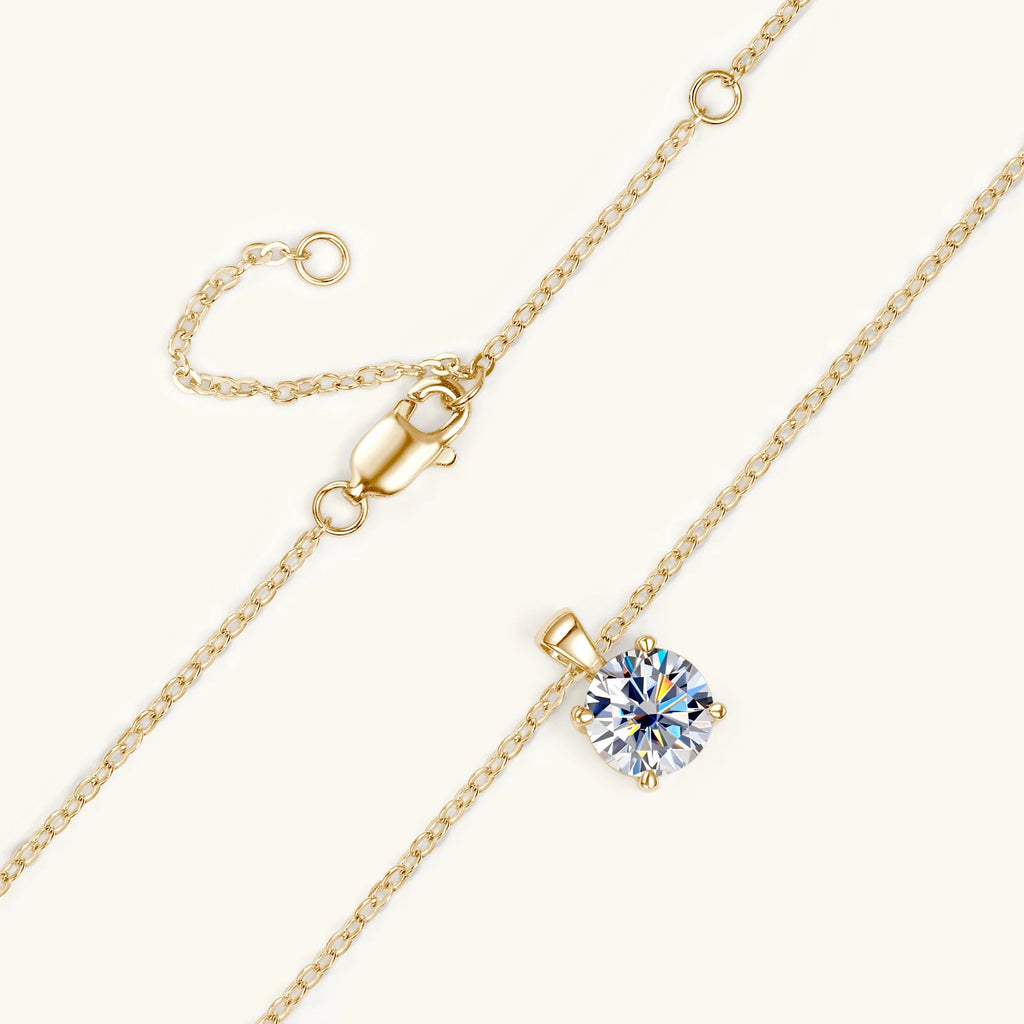 Collier "Le Solitaire de Joyce" - Argent 925 & Moissanite 1ct Certifiée Luminori