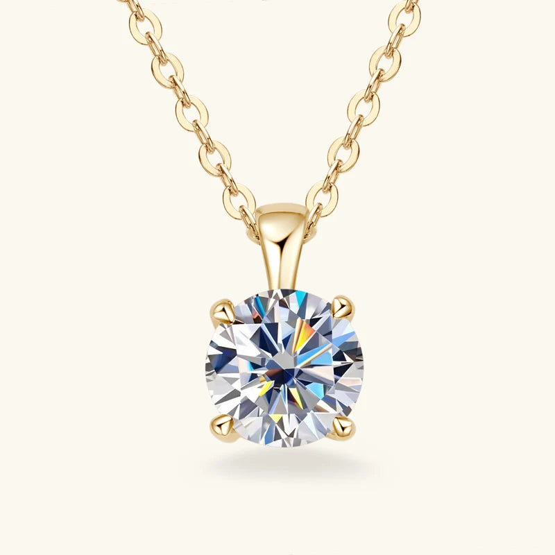 Collier argent 925 moissanite 1CT - Détails certificat GRA couleur D clarté VVS1 fournisseur - Luminori