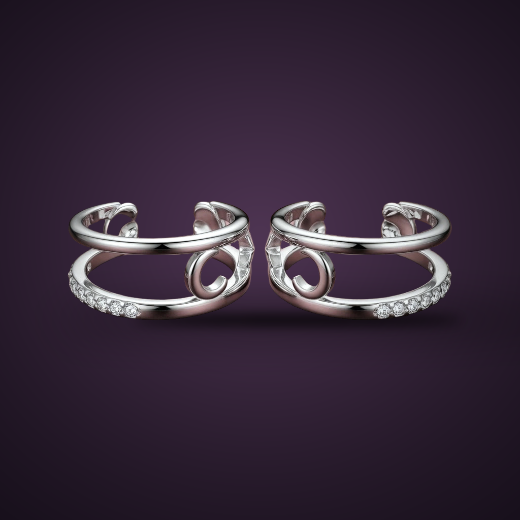Créoles Croisée du Soir argent 925, la paire, lune et étoile