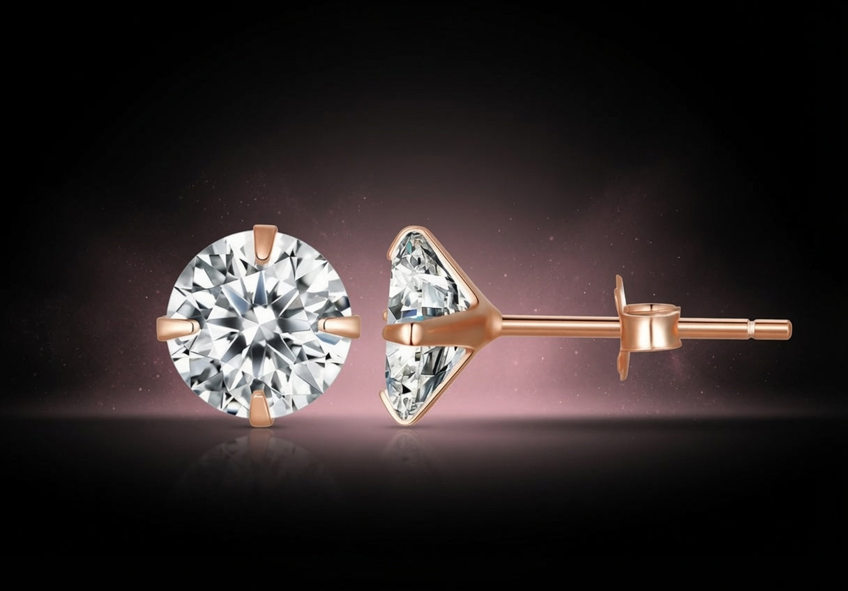 Puces « Point du Jour » — argent 925 et zirconium