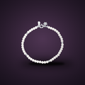 Bracelet Fil d'Étoiles argent 925 et perles d'imitation sur fond aubergine
