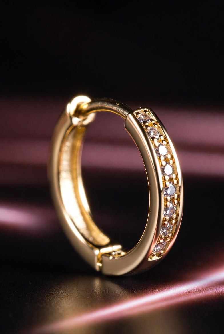 Créoles « Anneau de Lumière » — argent 925 et zirconium