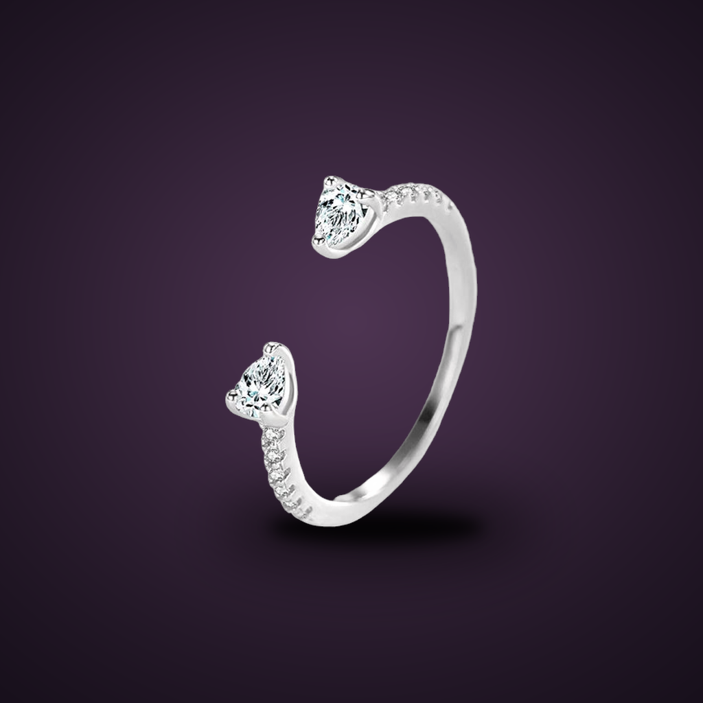 Bague Goutte de Rosée argent 925, vue trois quarts