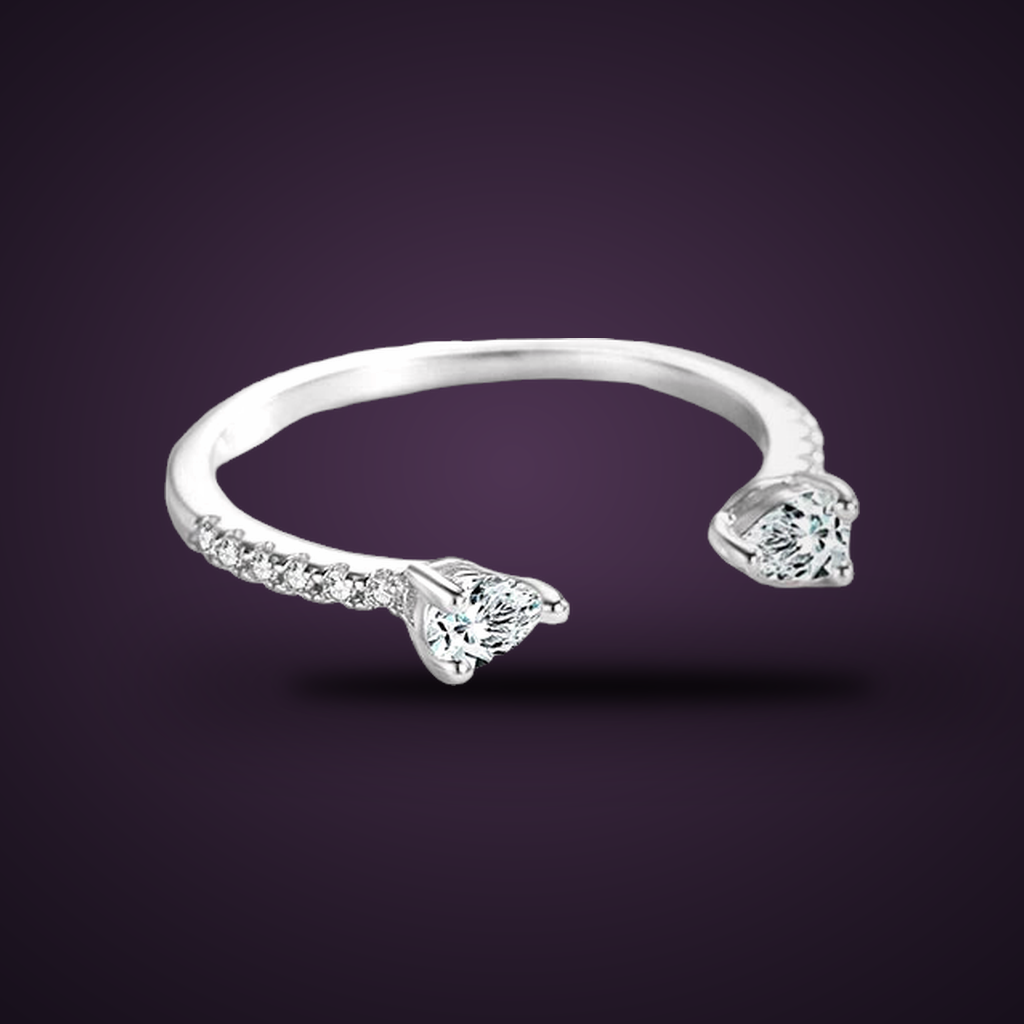 Bague Goutte de Rosée argent 925, anneau ouvert