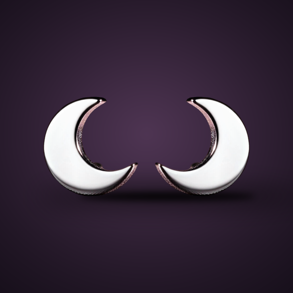 Puces Premier Ciel lune argent 925, la paire